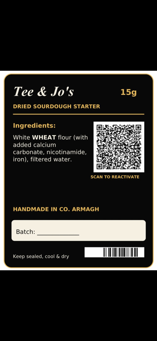 Dried active sourdough starter